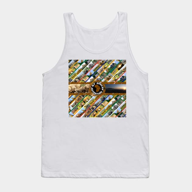 My African Adventure Wildlife Collage Tank Top by PathblazerStudios